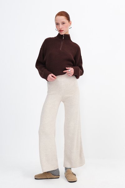 High Waist Knitwear Trousers Pn9383-B11