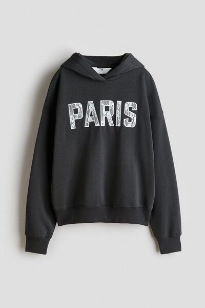 Hooded Top with Motif Detail
