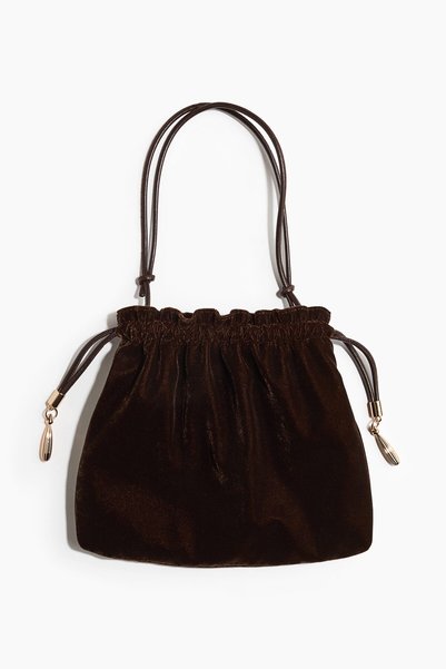 Shoulder Bag with Wallet and Drawstring Closure