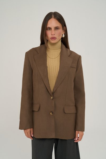 Arslev Milk Coffee Blazer Jacket