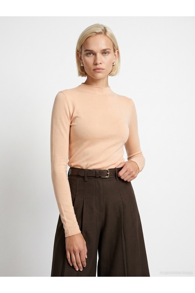 10841 High Collar Cashmere Blend Knit Sweater