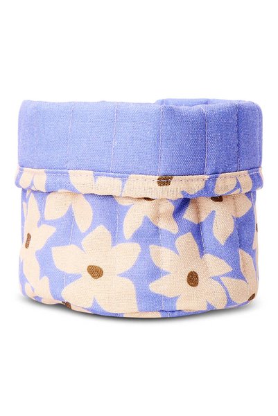 Floral Patterned Purple Fabric Basket 14 cm