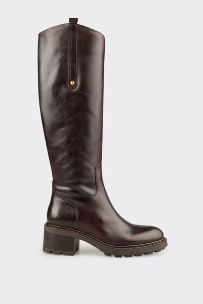 Brown Leather Women's Heeled Boots