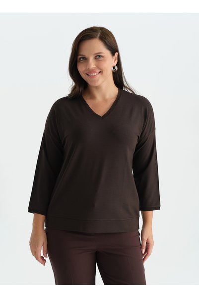 Brown Women's Blouse 26Ksl8509