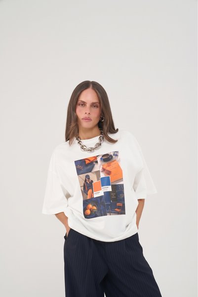 Adob Oversize White T-Shirt