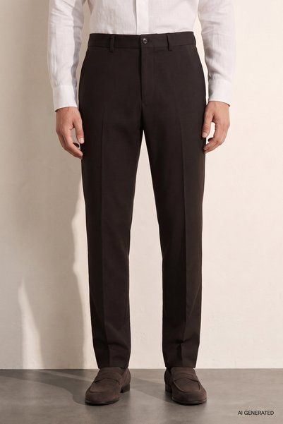 Relaxed Fit (No Pile) Khaki Striped Jogger Pants