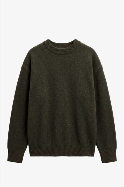 Khaki Nara Crew Neck Soft Sweater