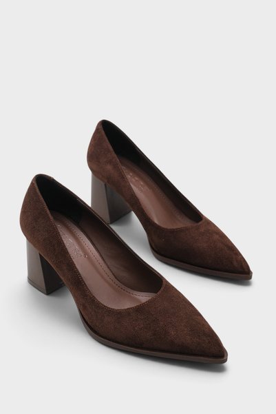 Shani Pointed Toe Thick Heeled Stylish Women's Shoes