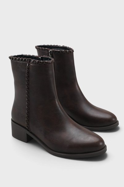 Adi Hand Knitted Mid-Heeled Women's Daily Boots
