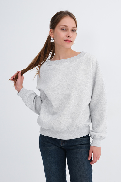 Kayık Collar Hooded Sweatshirt S1972