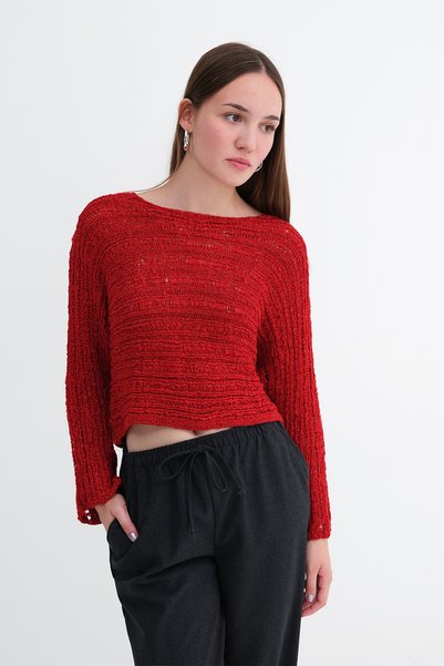 Crew Neck Openwork Knitwear T5426