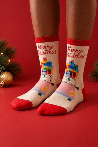 Unisex new year's themed slipper socks