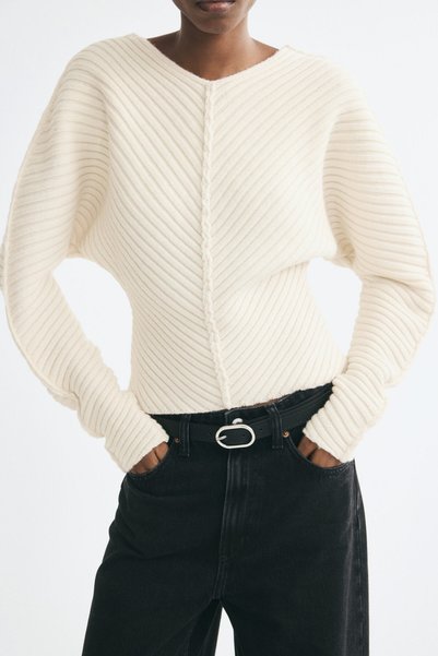 Rubber Braided Wool Sweater