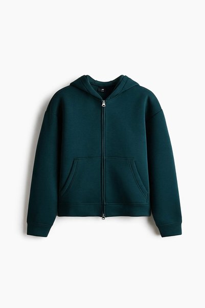 Hooded and Zippered Scuba Top Loose Fit