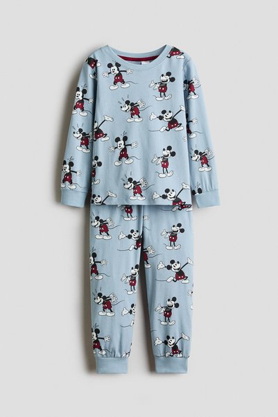 Cotton and Printed Pajama Set
