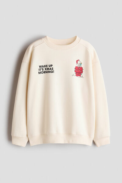 Printed Motif and Fleece Inside Sweatshirt