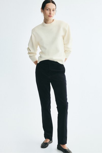 Slim Fit Velvet Trousers