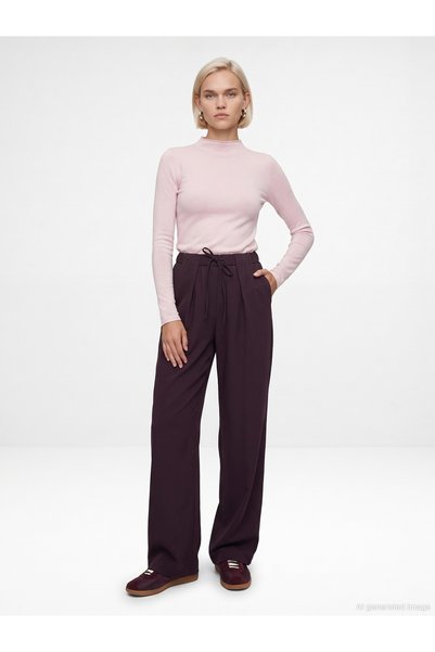 10841 High Collar Cashmere Blend Knit Sweater