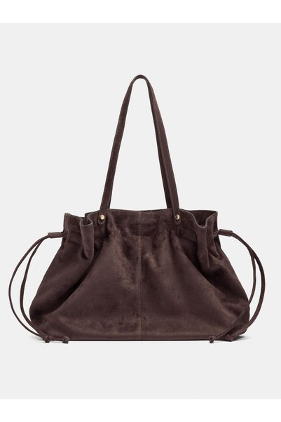 Women's Leather Look Shopper Bag with Strap
