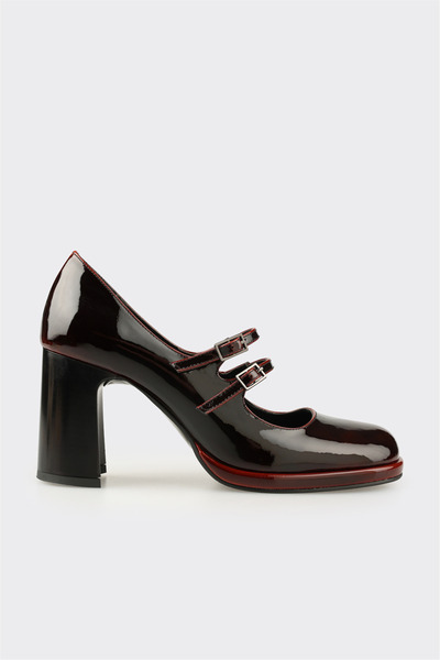 Burgundy Leather Women's Classic Shoes