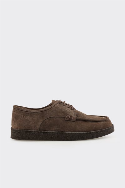 Coffee-Brown Leather Men's Casual Shoes