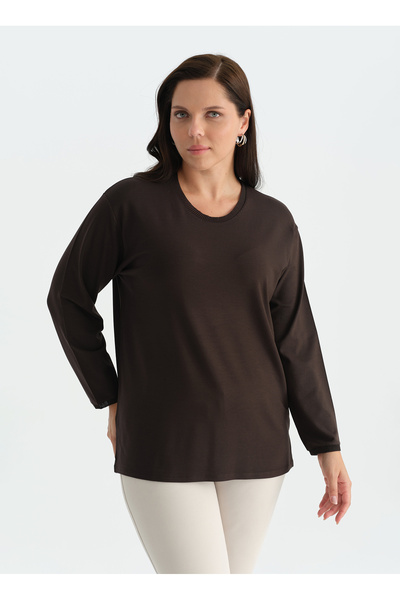 Brown Women's Blouse 26Ksl8508