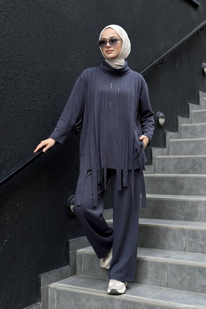 Bora Suit with Gradual Striped Front and Trousers 919 Navy Blue
