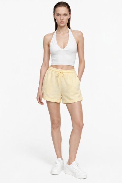 Muslin Fabric Lace-Up Comfortable Cut Shorts