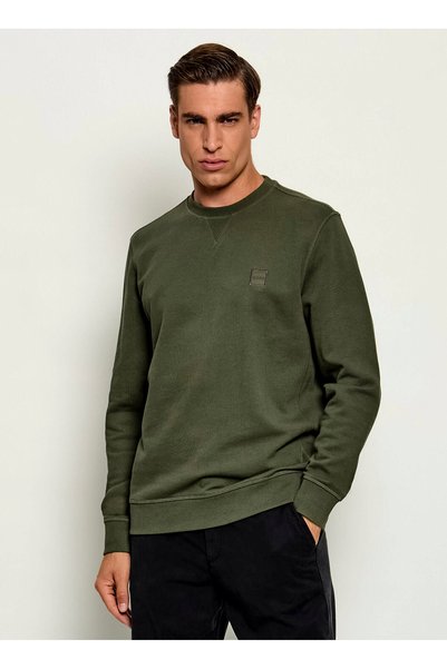 Westart Khaki Men's Crew Neck Regular Fit Single Jersey Sweatshirt