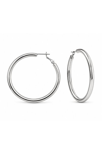 Steel Hoop Earrings (6 cm)