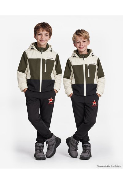 ALL WEATHER Colorblock Full-Zip Jacket, Large, Boys' Khaki Jacket SK2620093-0255