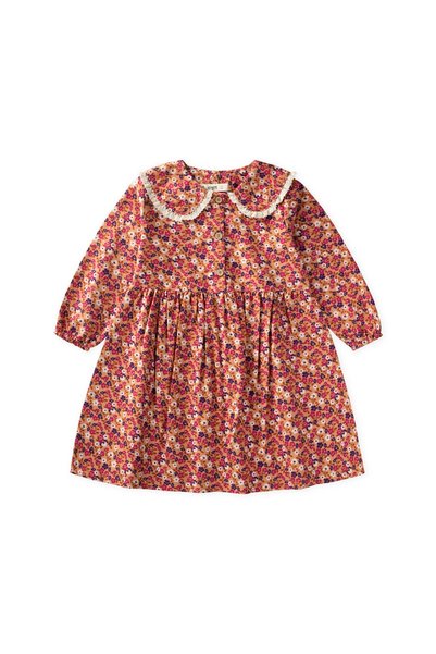 Patterned Corduroy Dress, Ages 2-8, Camel Color.