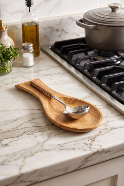Countertop Bamboo Dirty Spoon Rest and Ladle Holder