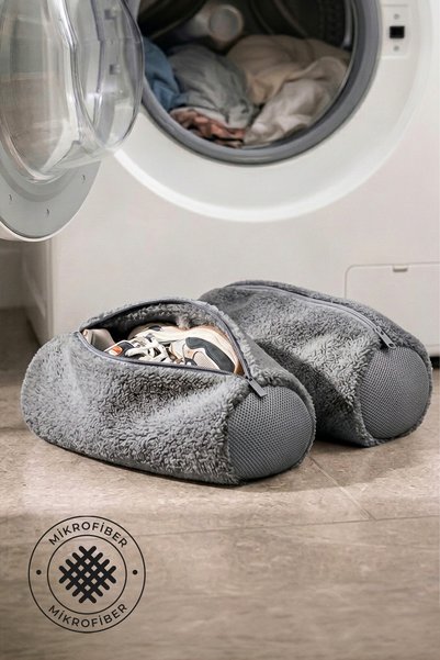 2-Piece Shoe Washing Bag with Zipper and Special Microfiber Fabric