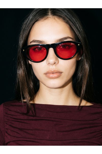 Marbling Black Red Circadian Balance Glasses