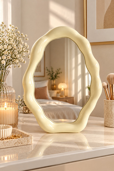 Cloud-Shaped Makeup Mirror, Jewelry Tray, Modern Wall Mirror