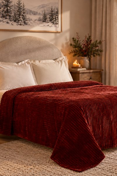 Joena Terracotta Double Blanket