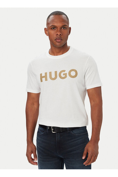 White Men's Regular Fit Printed T-Shirt 50564790-100 Dulivio_U263