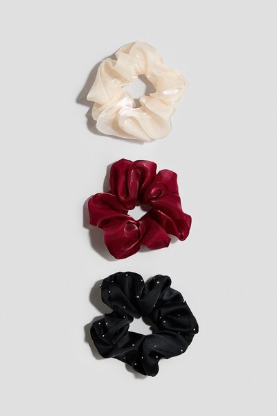 3-Piece Fabric Covered Hair Elastic