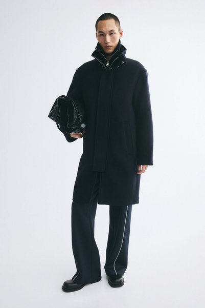 Wool Blend Gabardine Coat