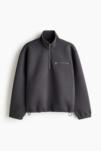 Half Zipper Scuba Sweatshirt Relaxed Fit