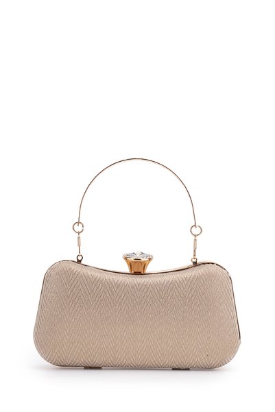 Studded Clip-On Chain Strap Frozen Women's Evening Bag