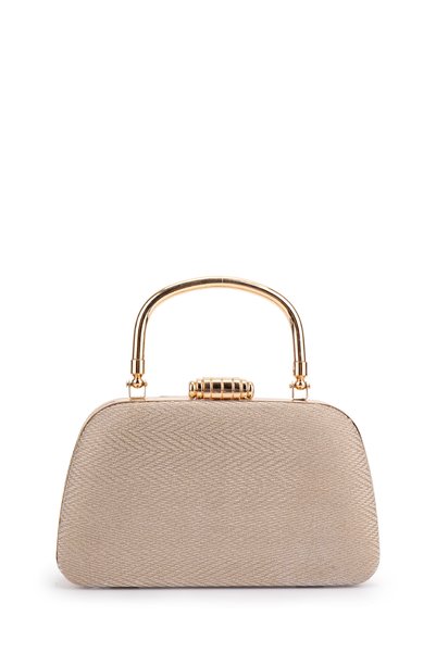 Midnight Women's Evening Bag with Metal Handle and Chain Strap.