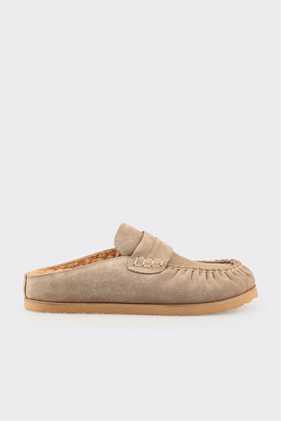 Women's Mink Leather Casual Slippers