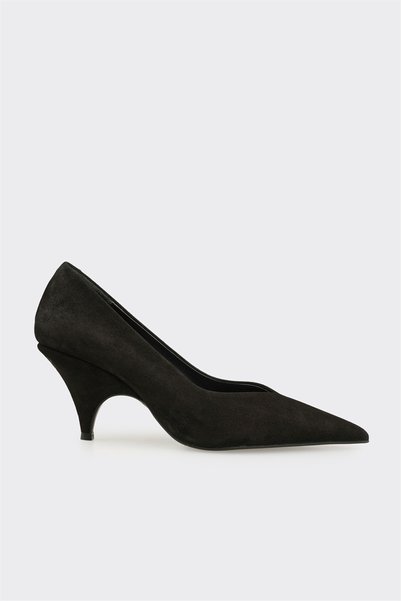 Black Leather Women's Classic Shoes