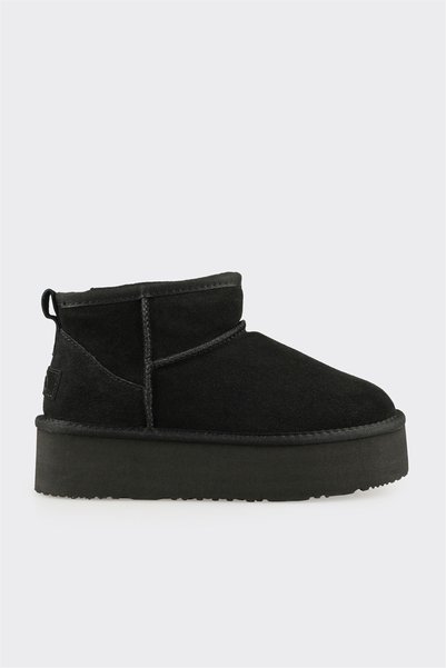 Black Leather Women's Casual Boots
