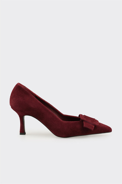 Burgundy Leather Women's Classic Shoes