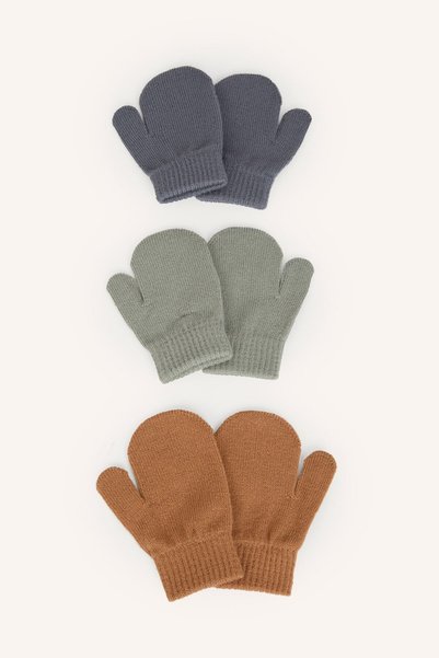 Men's Baby 3-Pack Knit Gloves F0027A526WN