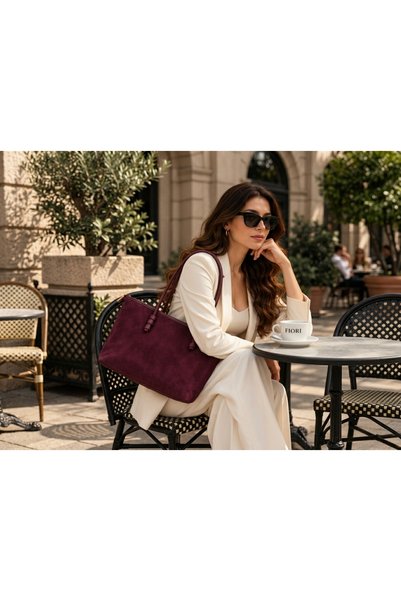 Women's Suede Shoulder Bag - Stylish and Spacious Hand and Shoulder Bag