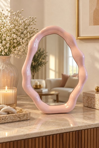 Cloud-Shaped Makeup Mirror, Jewelry Tray, Modern Wall Mirror